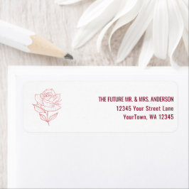 Etiqueta Casamento de Jardim de Família Burgundy Floral Ret