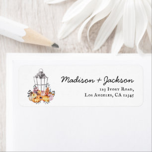 Etiqueta Casamento de Lanterna Autumn Watercolor