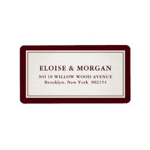 Etiqueta Casamento de Luxo Burgundy Formal Moderno com Dinh