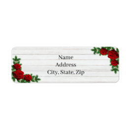 Etiqueta Casamento De Natal Do Filtro De rosas vermelhas E