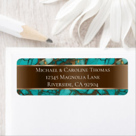 Etiqueta Casamento de Pedras Turquesas