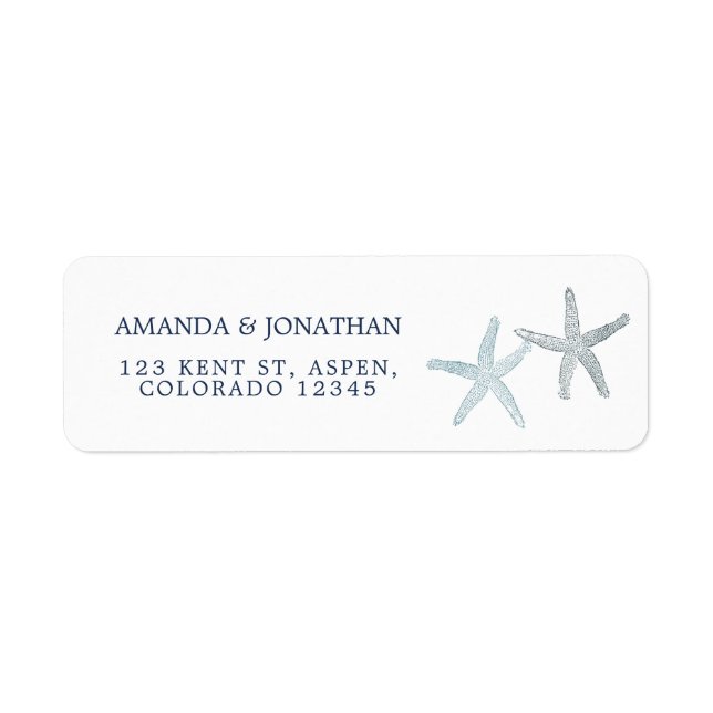 Etiqueta Casamento de Praia de Aquarela (Frente)