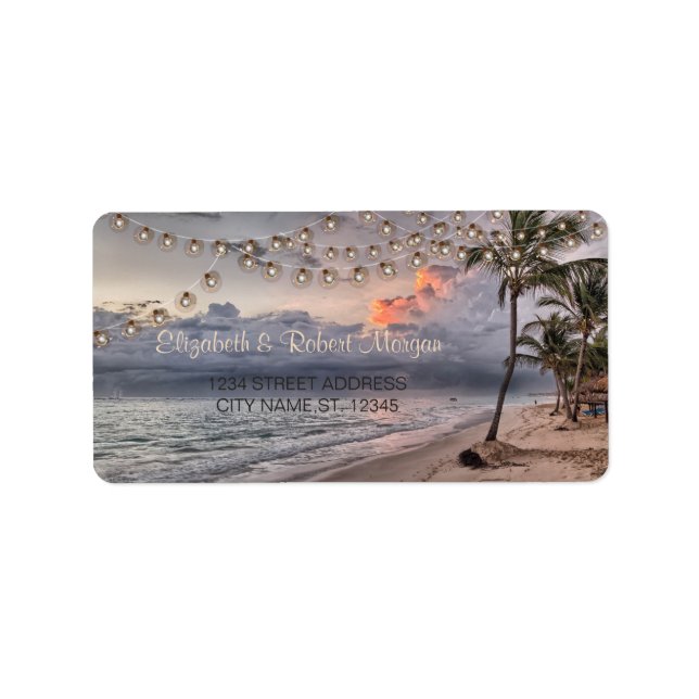 Etiqueta Casamento de praia,Etiqueta de palma (Frente)