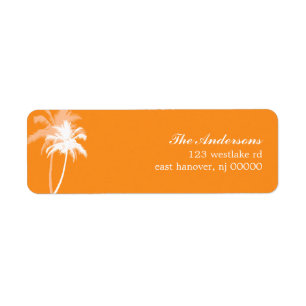 Etiqueta Casamento de praia tropical das palmeiras
