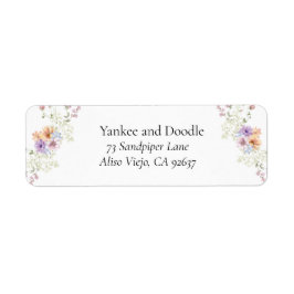 Etiqueta Casamento de primavera com flores silvestres moder