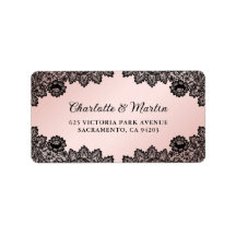Casamento de renda floral preto e blush