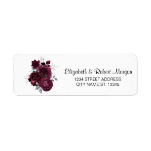 Etiqueta Casamento de Rosas Borgonha