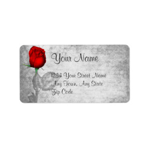 Etiqueta Casamento de Rosas vermelhas