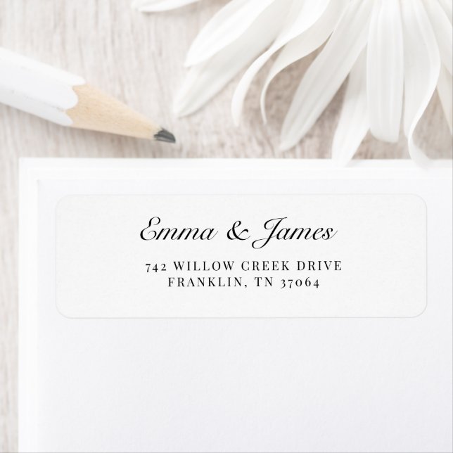 Etiqueta Casamento de Rótulo Simples Preto e Branco Moderno (Insitu)