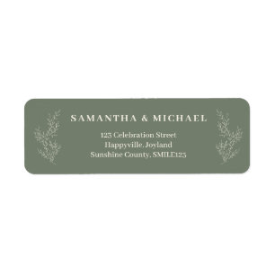 Etiqueta Casamento de Sage Ivory Ivy Floral Newly