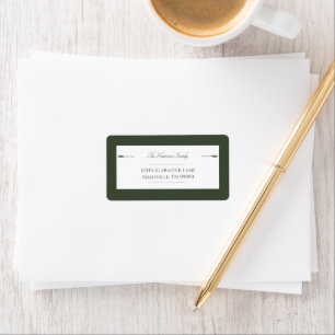 Etiqueta Casamento de setas minimalista   Endereço Verde Ol