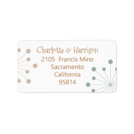 Etiqueta Casamento de Starburst Atômico do Meio século Mode