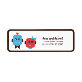 Etiqueta Casamento de Tema Robô Bonito