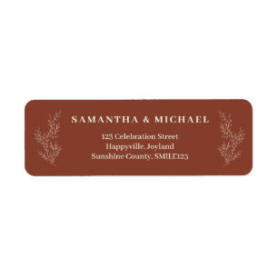 Etiqueta Casamento de Terracotta Ivy Floral Newly Weds