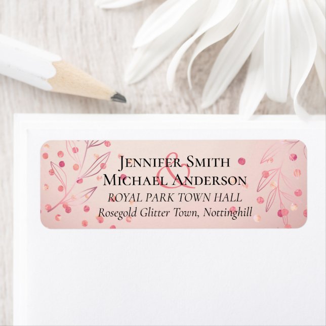 Etiqueta Casamento do Orçamento da Tendência Dourada Modern (Insitu)