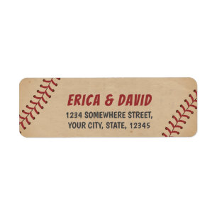 Etiqueta Casamento do Tema Esportivo Vintage Baseball