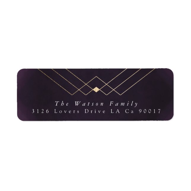 Etiqueta Casamento Dourado com Diamond Geo Deco da Elegânci (Frente)