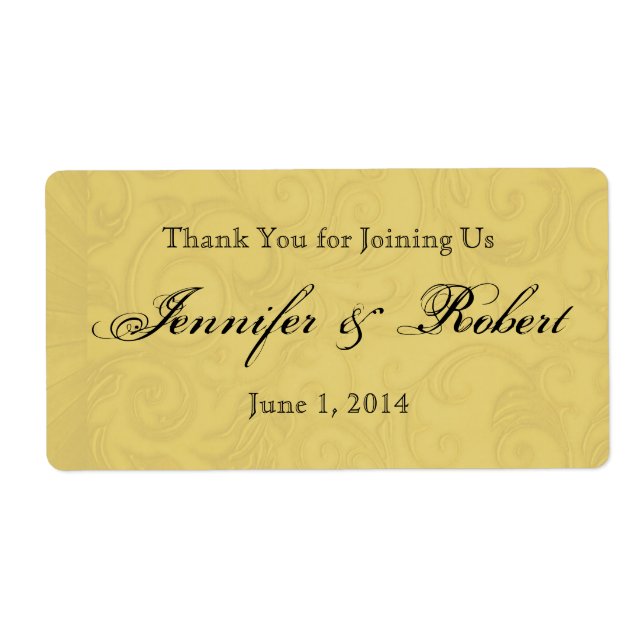 Etiqueta Casamento Dourado Midas Touch (Frente)