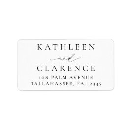 Etiqueta Casamento Elegante Branco e Negro Clássico