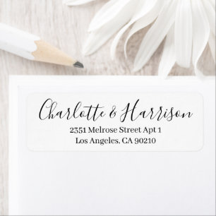 Etiqueta casamento elegante com na moda preto moderno chic