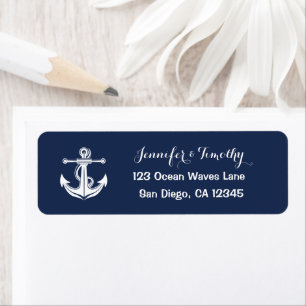 Etiqueta Casamento Elegante de Praia Náutica de Anchor Mari