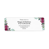 Casamento elegante floral | Rótulo de endereço de