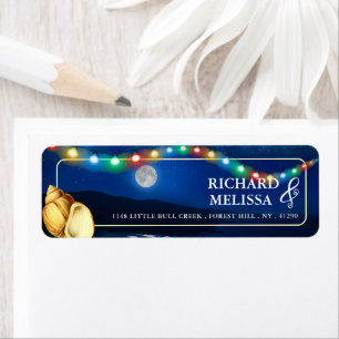 Etiqueta Casamento Elegante Moonlit Beach