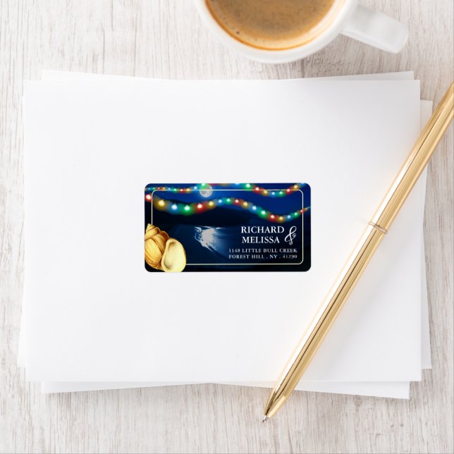 Etiqueta Casamento Elegante Moonlit Beach (Insitu)