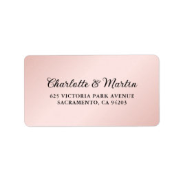 Etiqueta Casamento Elegante Preto-Rosa Esbranquiçado
