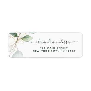 Etiqueta Casamento Elegante Suculento Eucalyptus Greenery