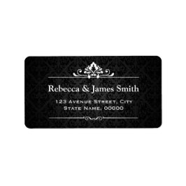 Etiqueta Casamento Elegante Vintage Sombra de Damasco