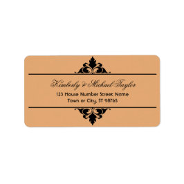 Etiqueta Casamento em Deco de Arte Moderna Dourada Black Vi