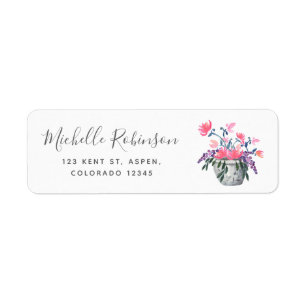 Etiqueta Casamento em Paris aquarela flores silvestres