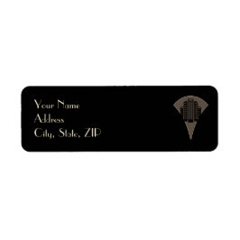 Etiqueta Casamento em Torre em Deco de Arte Negra e Bronze