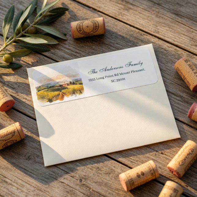 Etiqueta Casamento em Vinhedo Toscano (Criador carregado)
