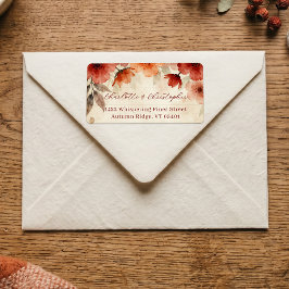 Etiqueta Casamento Floral Aquarela Boho Outono Terracota