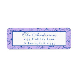 Etiqueta Casamento Floral Azul e Lilac