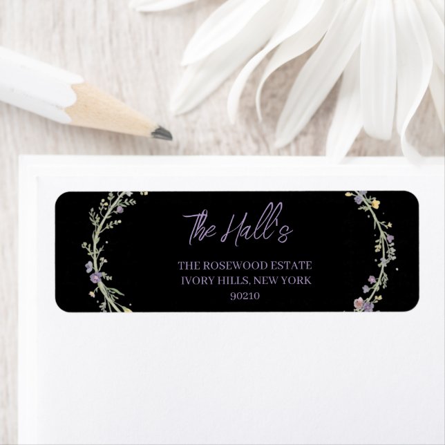 Etiqueta Casamento Floral Boho Moderno Simples  (Insitu)