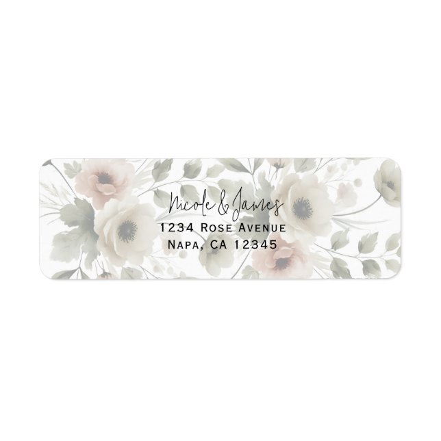 Etiqueta Casamento Floral de Khaki Olive Green (Frente)