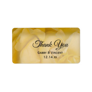 Etiqueta Casamento Floral De Rosa Amarela Obrigado Marcas F
