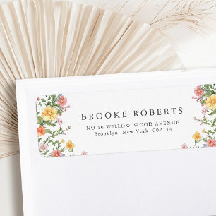 Etiqueta Casamento Floral do Jardim do Primavera de Pastel 