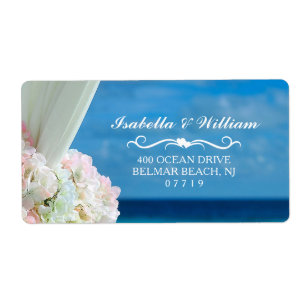 Etiqueta Casamento floral elegante do verão da praia do