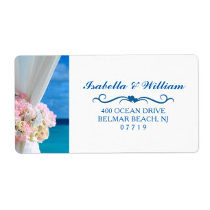 Etiqueta Casamento floral elegante do verão da praia do