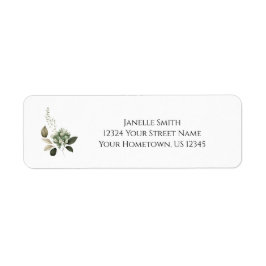 Etiqueta Casamento Floral em Verde Sálvia |