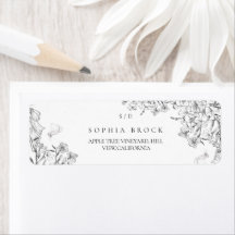 Casamento Floral Preto e Branco Clássico Elegante