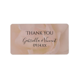 Etiqueta Casamento Floral Rosa Rosa Rosa Rosa Pálida Obriga