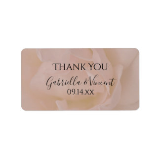 Etiqueta Casamento Floral Rosa Rosa Rosa Rosa Pálida Obriga