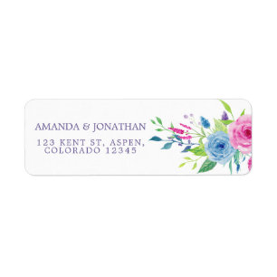 Etiqueta Casamento Floral Ultra Violet Combo Watercolor