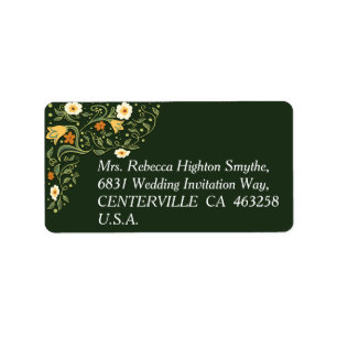 Etiqueta Casamento Floral Verde