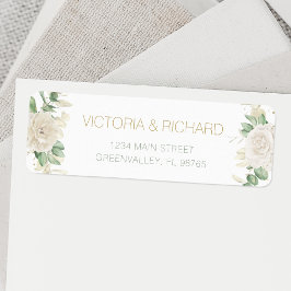 Etiqueta Casamento Floral Verde Moderno Elegante